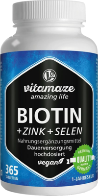 BIOTIN 10 mg hochdosiert+Zink+Selen Tabletten