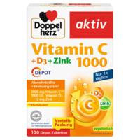 DOPPELHERZ Vitamin C 1000+D3+Zink Depot Tabletten