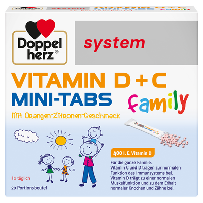 DOPPELHERZ Vitamin D+C Mini-Tabs family system